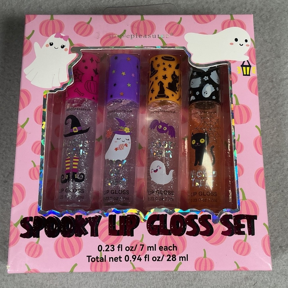 Simple Pleasures Spooky Lip Gloss Set 4 Scented Halloween Glosses NEW 2025
